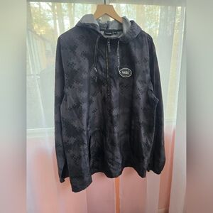 Vans Black & Charcoal Pixel Camo Half-Zip Windbreaker